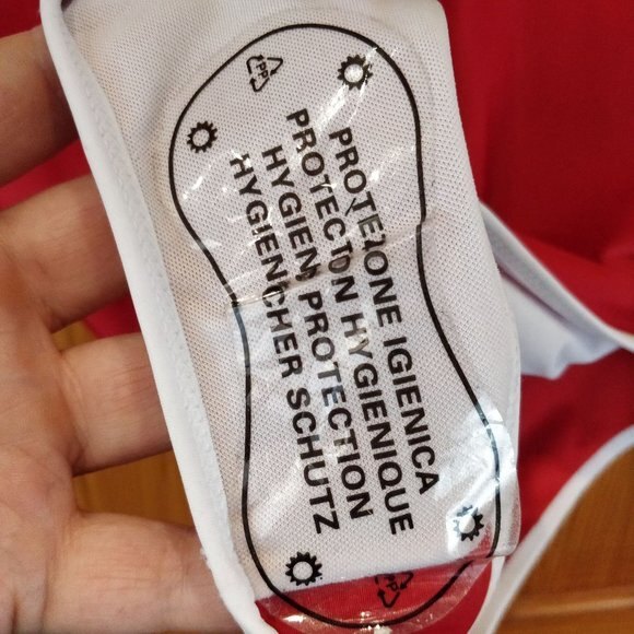 Red & White High-Cut One Piece Swimsuit LG Retro Monokini Bold Style - Picture 3 of 8